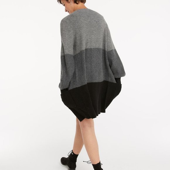 Striped Open Cardigan with Front Pockets - Medium - Picture 2 of 3